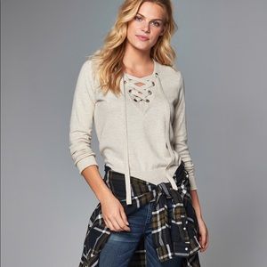 Abercrombie and Fitch Creme tie sweater